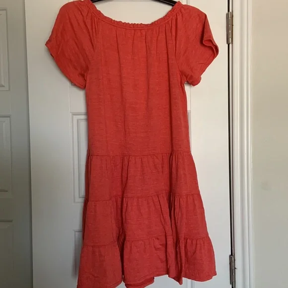 Mac Studio Coral Short Sleeve Loose Fitting Flare Dress Size Small - Picture 2 of 3